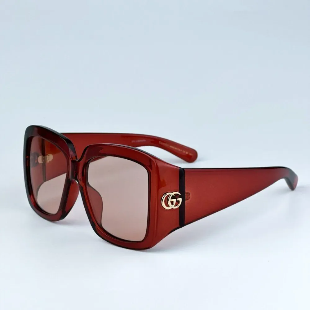 NEW Gucci GG1402SA 003 Burgundy Pink Women Square Sunglasses GG 1402SA - Picture 8 of 13